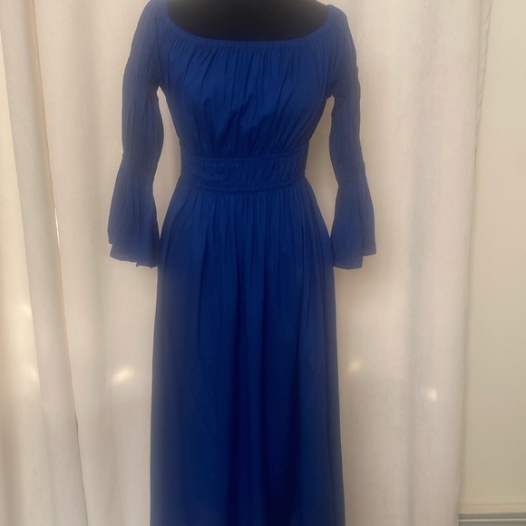 Alexia Admor Rey Off-the-Shoulder Midi Dress Size 6  in Royal Blue NWT - Picture 2 of 4